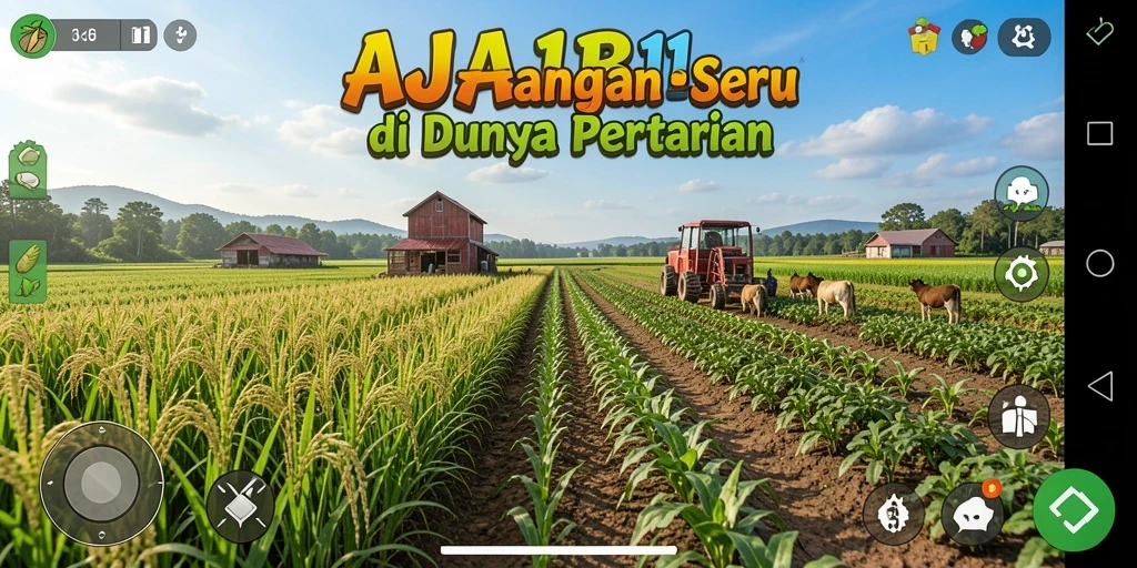 Tampilan permainan AJAIB11 yang menarik dan penuh warna saat bertani.