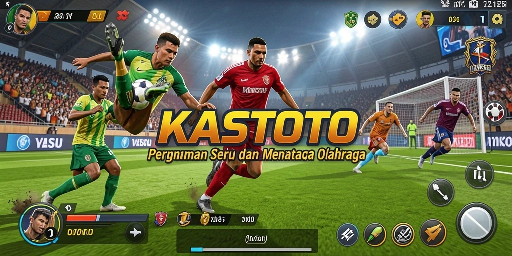 Tampilan gameplay menegangkan pemain di lapangan olahraga.