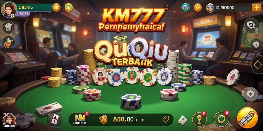 Screenshot KM777 menunjukkan gameplay seru permainan QiuQiu.