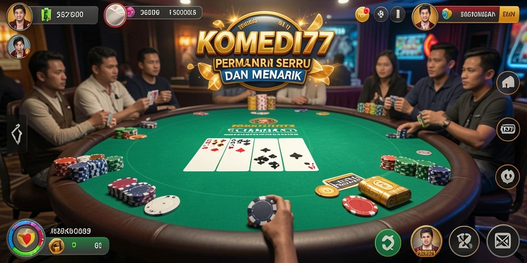 Screenshot gameplay menarik dari KOMEDI77 yang menunjukkan keseruan Poker.