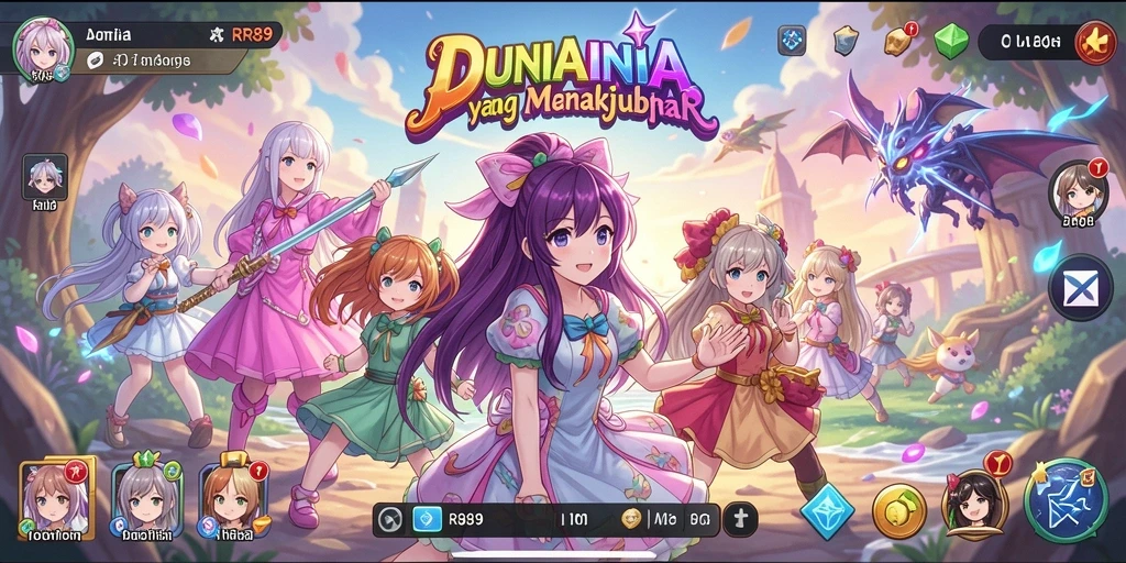 Gameplay seru dalam dunia anime yang penuh warna.