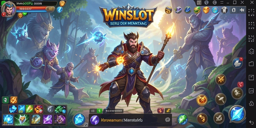 Screenshot WINSLOT menampilkan aksi seru dalam pertempuran MMORPG.